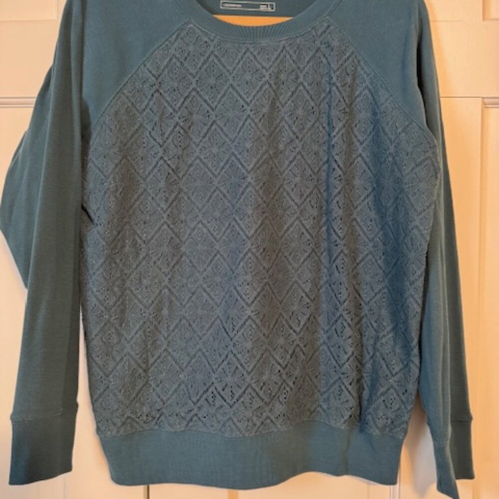 Eddie Bauer Teal Green Size L Sweatshirt Style Worn Once